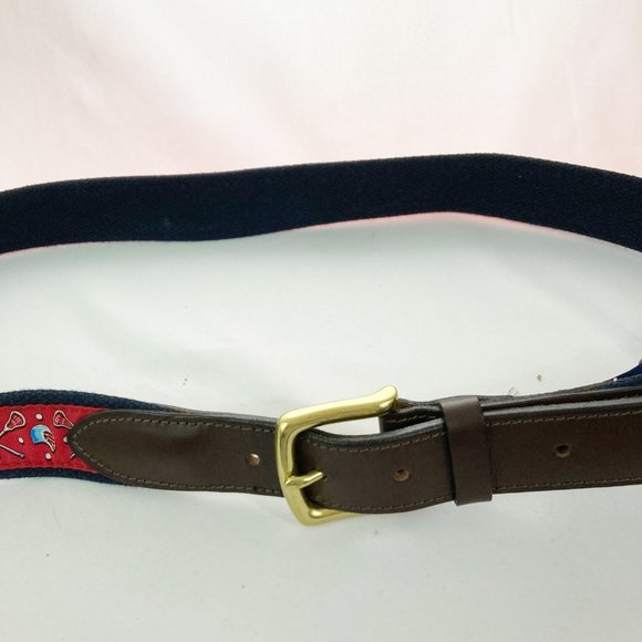 Vineyard Vines Lacrosse Canvas Club Belt Size 38 - Picture 3 of 5